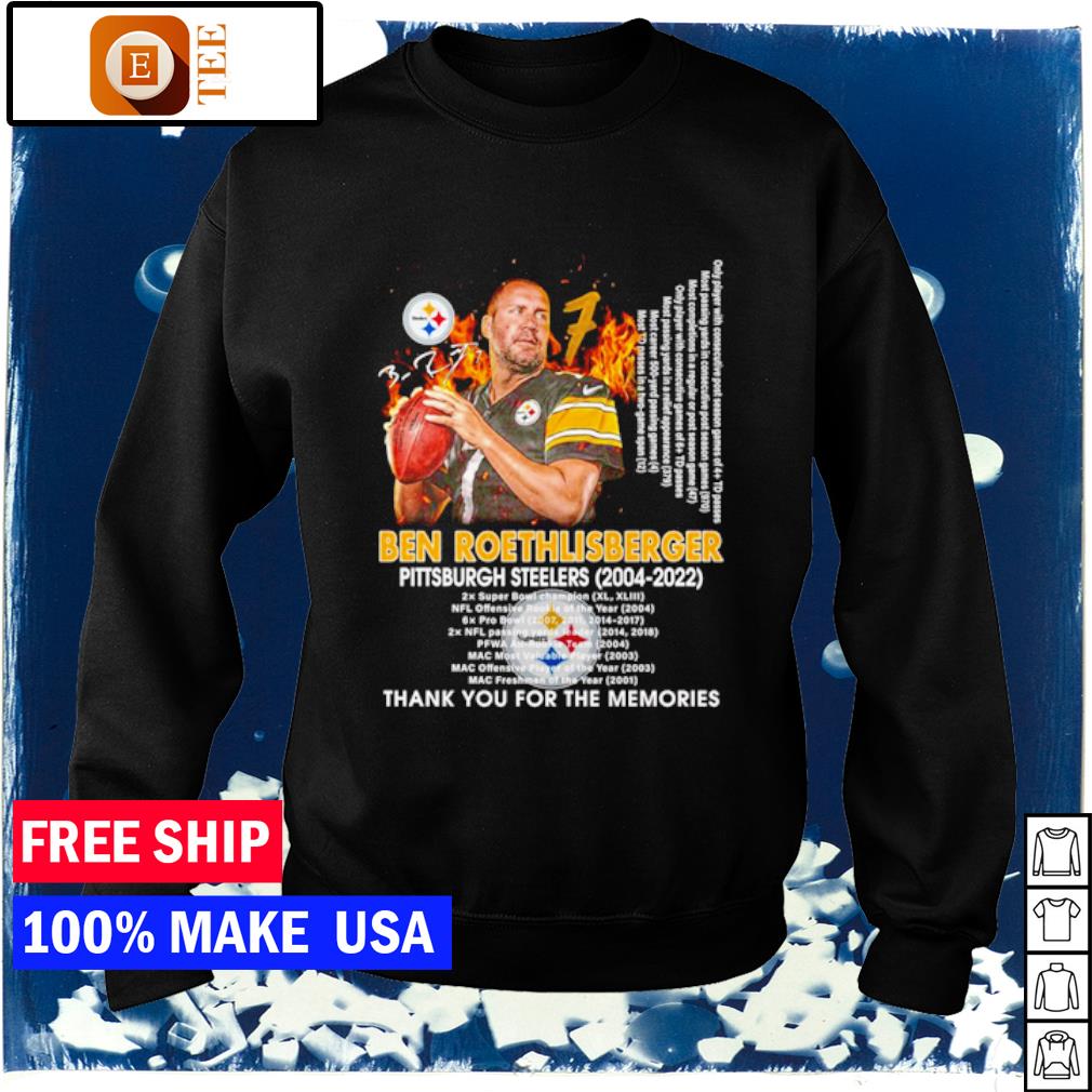 Ben Roethlisberger 2004-2022 Thank You For The Memories Shirt